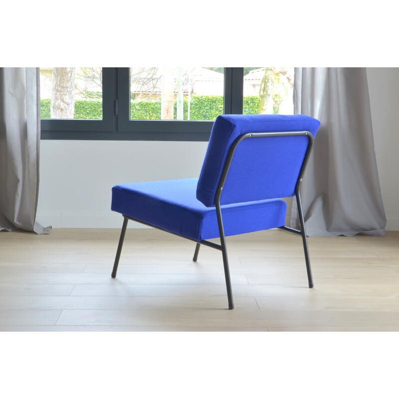 Pair of blue armchairs by Pierre Guariche for Airborne Edition - 1960s