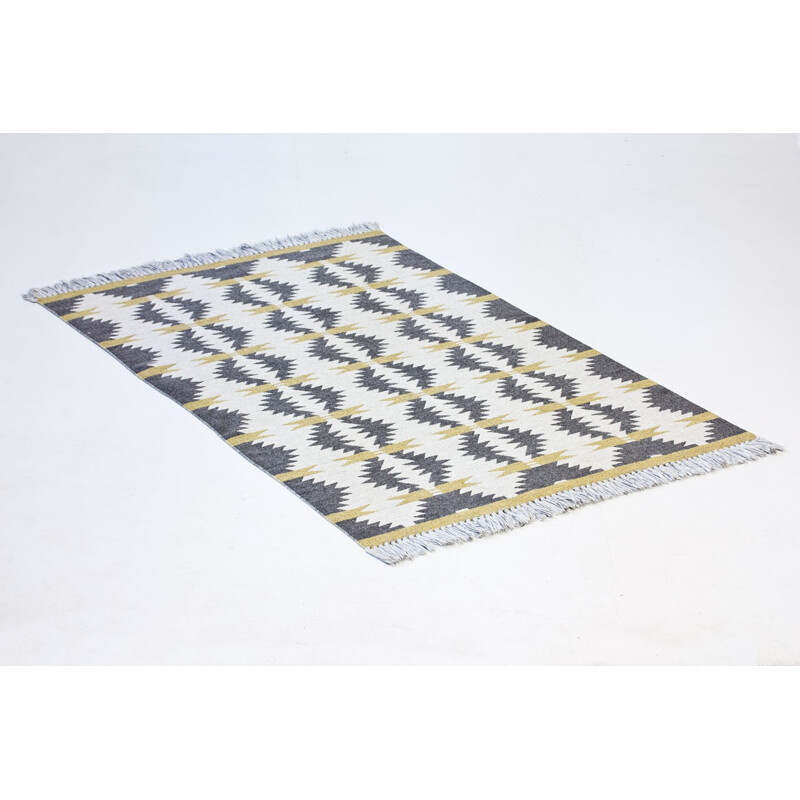 Vintage Swedish Rölakan Wool Double Weave Carpet - 1950s