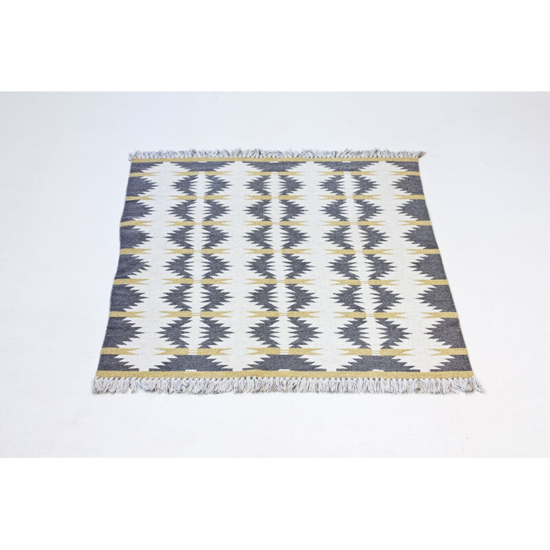 Vintage Swedish Rölakan Wool Double Weave Carpet - 1950s