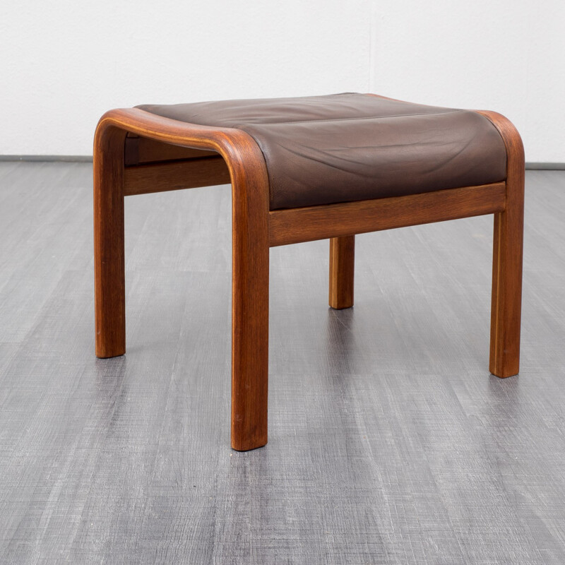 Brown leather lounge chair and ottoman, Yngve EKSTRÖM - 1950s