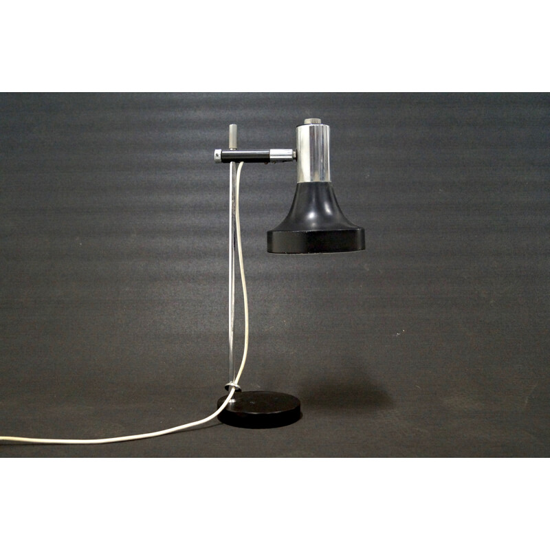 Lámpara de escritorio vintage en cromo y metal, 1960