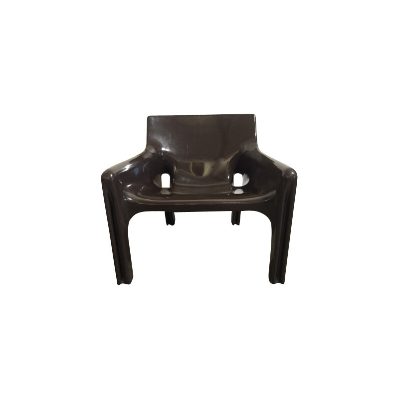 Armchair "Vicario" in brown plastic, Vico MAGISTRETTI - 1960s