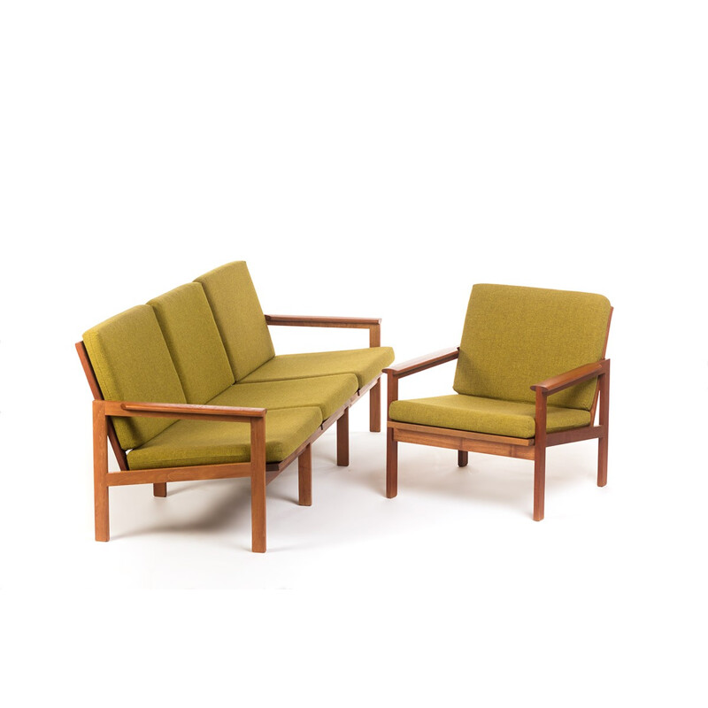 Vintage Illum Wikkelso Capella sofa and easychair - 1960s