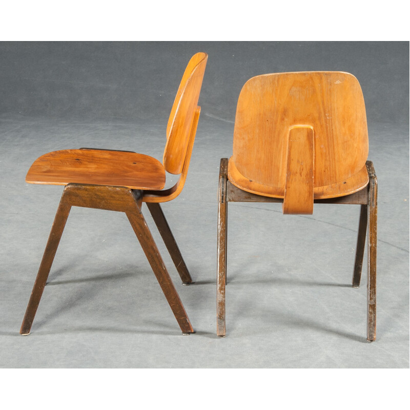 Suite de 3 chaises en bois courbé vintage de Thonet - 1960