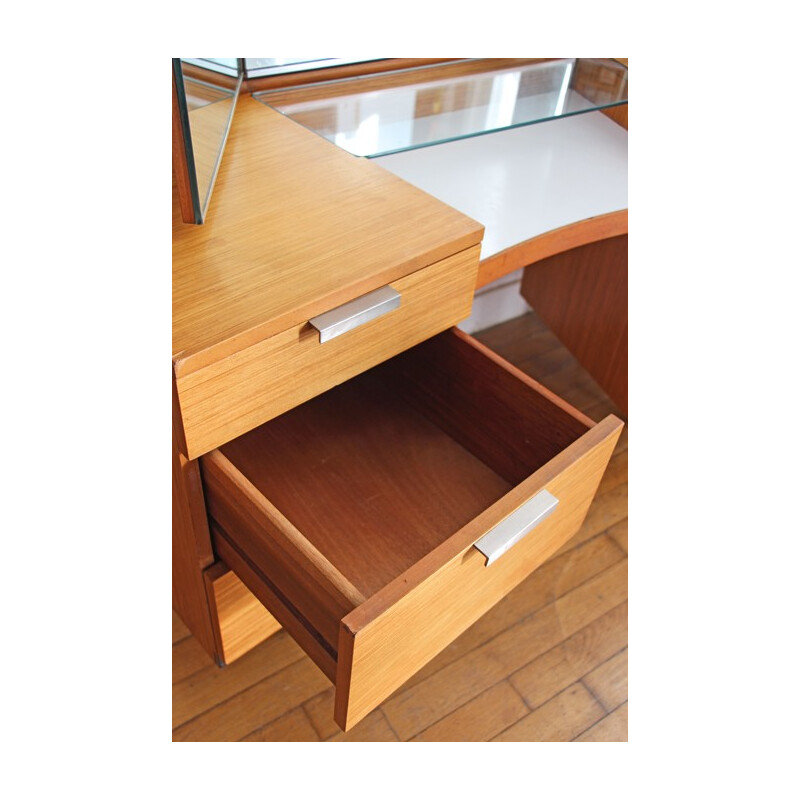 Vintage Dressing table in blond teak - 1960s