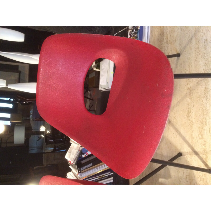 Paire de chaises en fibre vintage de Pierre Guariche pour Steiner - 1950