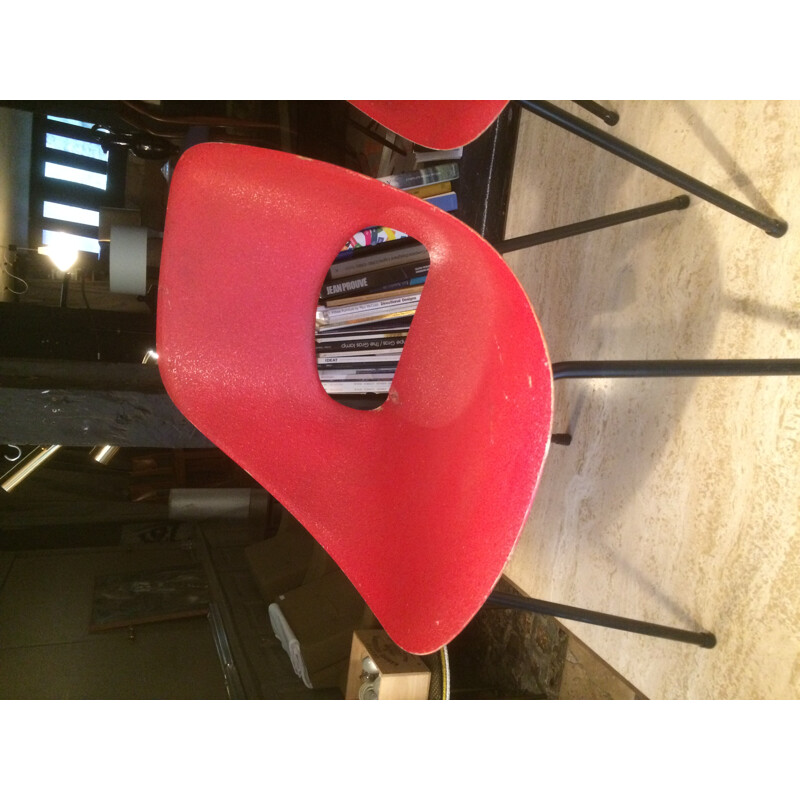 Paire de chaises en fibre vintage de Pierre Guariche pour Steiner - 1950