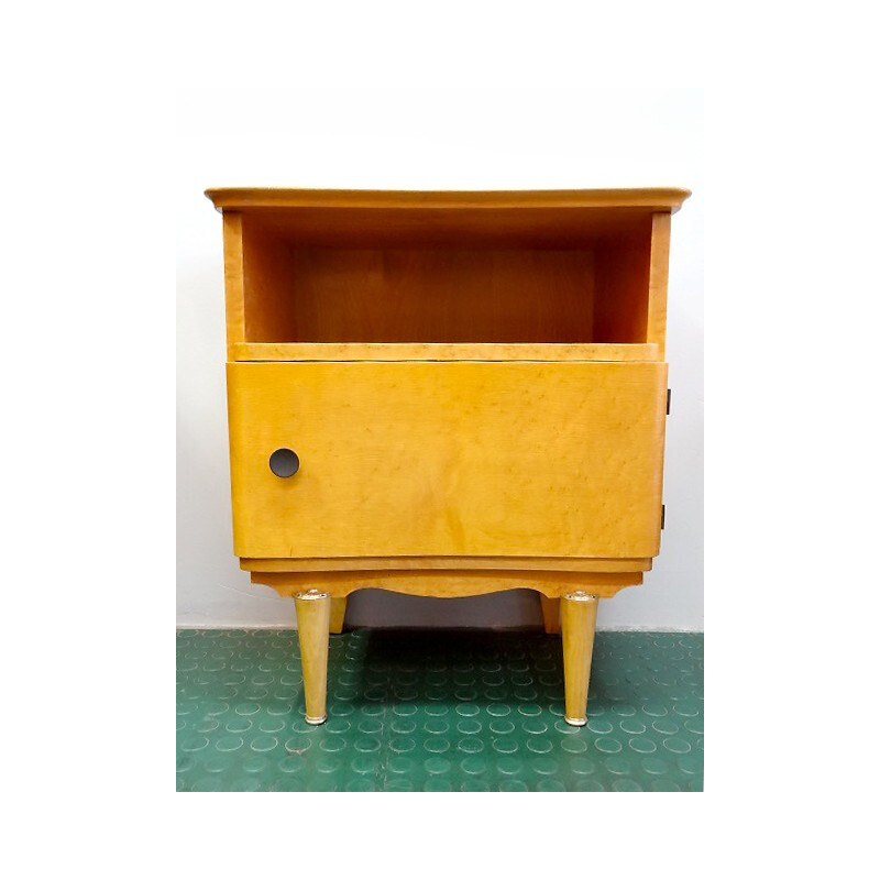 Vintage Bedside cabinet in light wood - 1960s