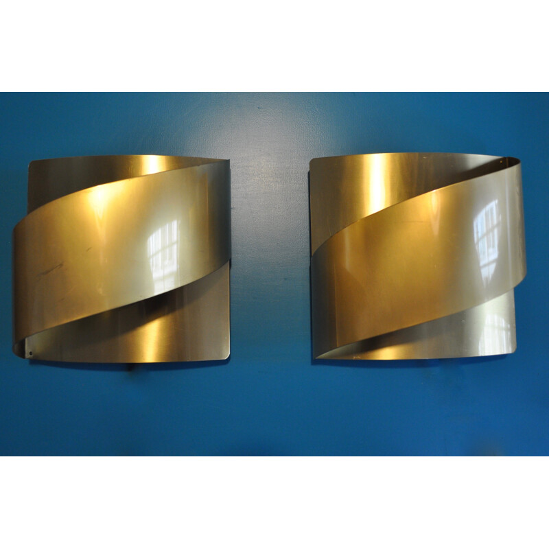 Pair of wall lamps by Peter Celsing Brass Wall for Falkensberg - 1960s