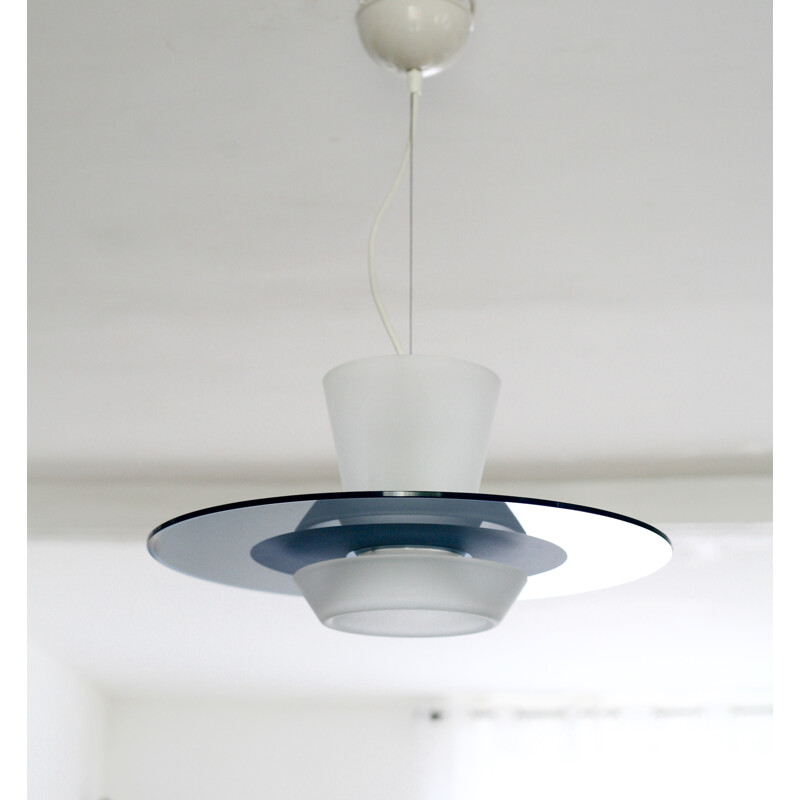 Vintage plafondlamp in gepolijst glas model "Zefiro" van Pier Guiseppe Ramella voor Arteluce, 1987