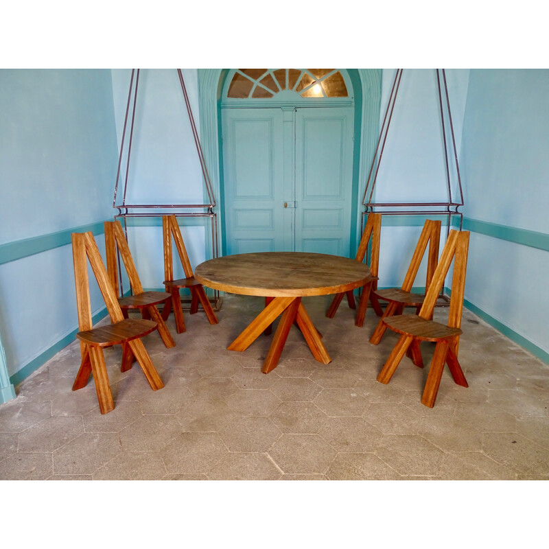 Vintage dining room by Pierre Chapo - 1950s