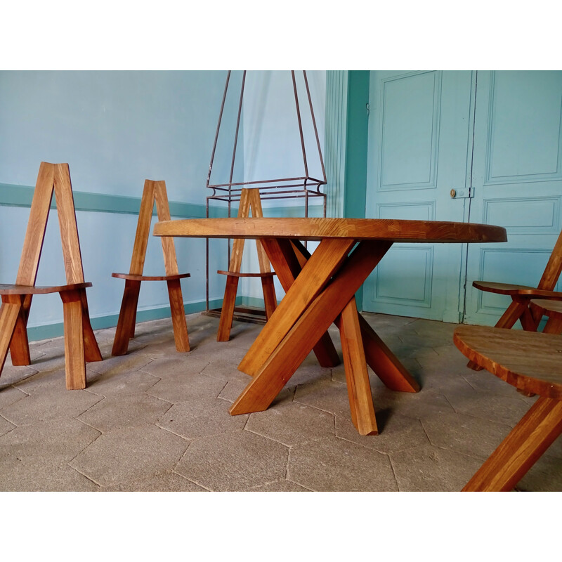 Vintage dining room by Pierre Chapo - 1950s