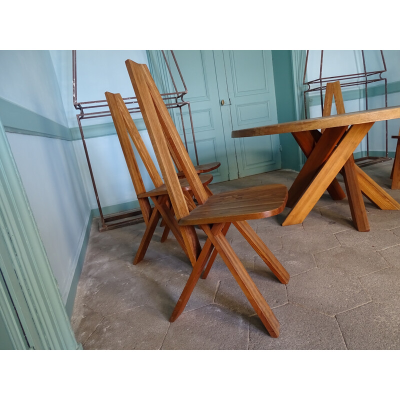 Vintage dining room by Pierre Chapo - 1950s