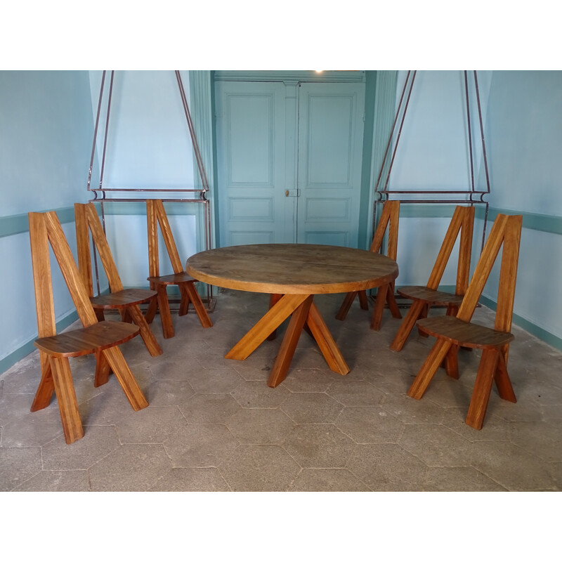 Vintage dining room by Pierre Chapo - 1950s