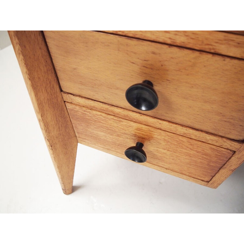 English vintage desk in light oak - 1950s