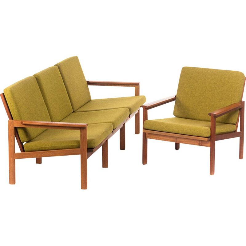 Vintage Illum Wikkelso Capella sofa and easychair - 1960s