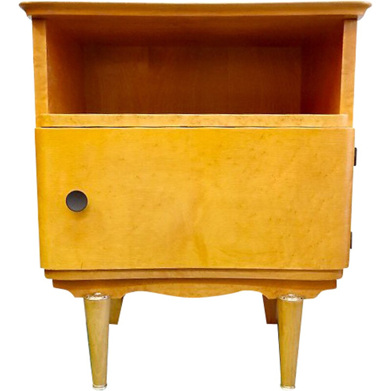 Vintage Bedside cabinet in light wood - 1960s