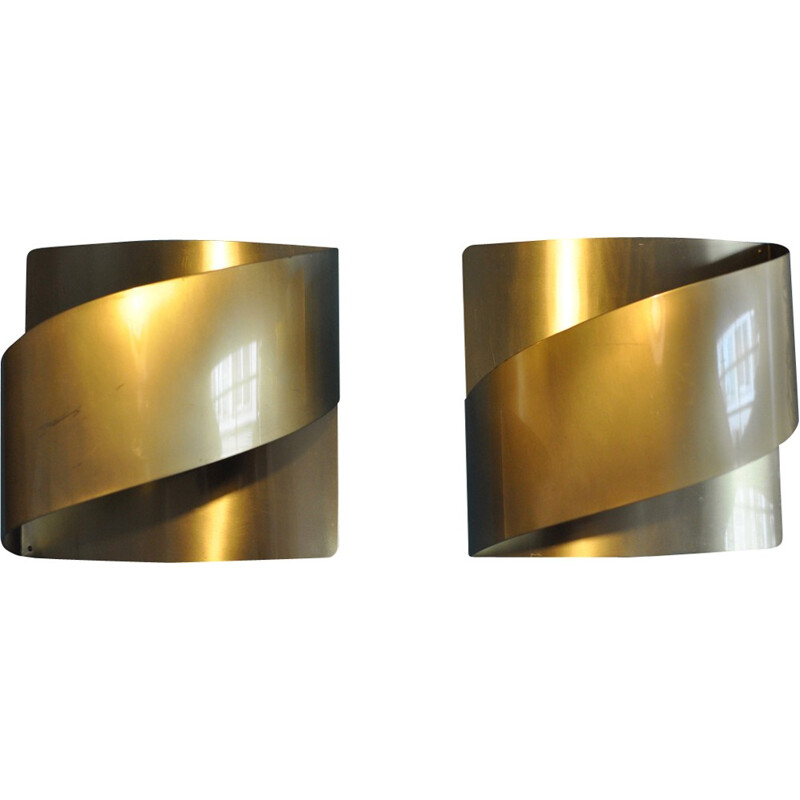 Pair of wall lamps by Peter Celsing Brass Wall for Falkensberg - 1960s