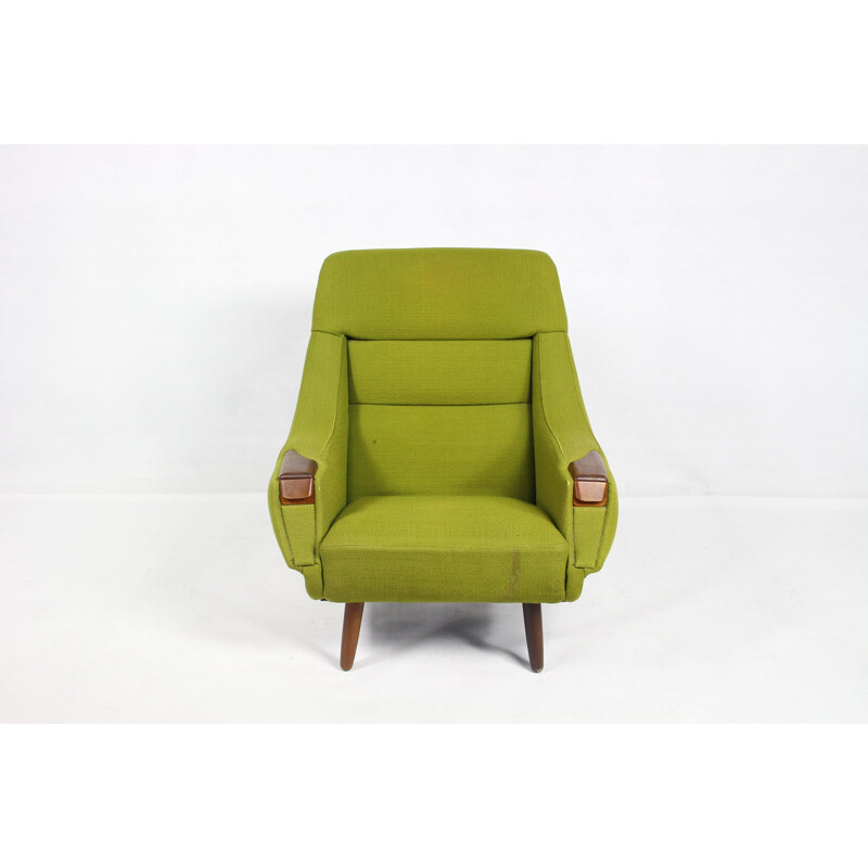 Vintage green armchair in Rosewood by H.W. Klein - 1960s