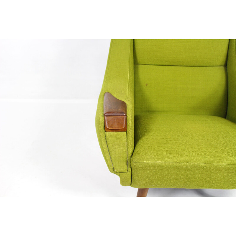 Vintage green armchair in Rosewood by H.W. Klein - 1960s