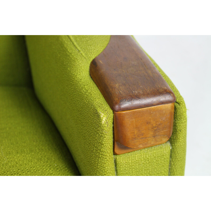 Vintage green armchair in Rosewood by H.W. Klein - 1960s