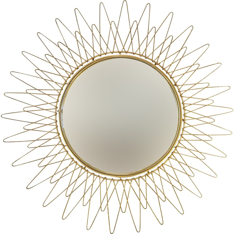 Vintage french sun mirror - 1950s