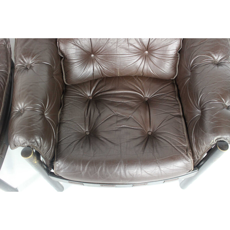 Vintage Leather Armchairs by Arne Norell for Coja - 1960s