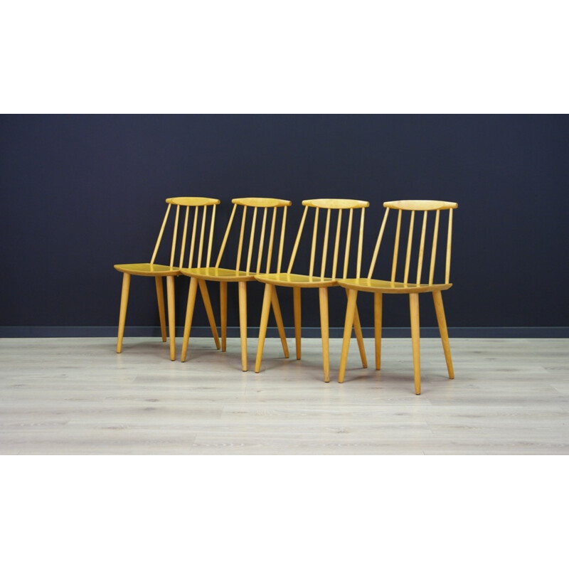 Vintage set of 4 chairs by Folke Pålsson for Møbelfabrik - 1960s