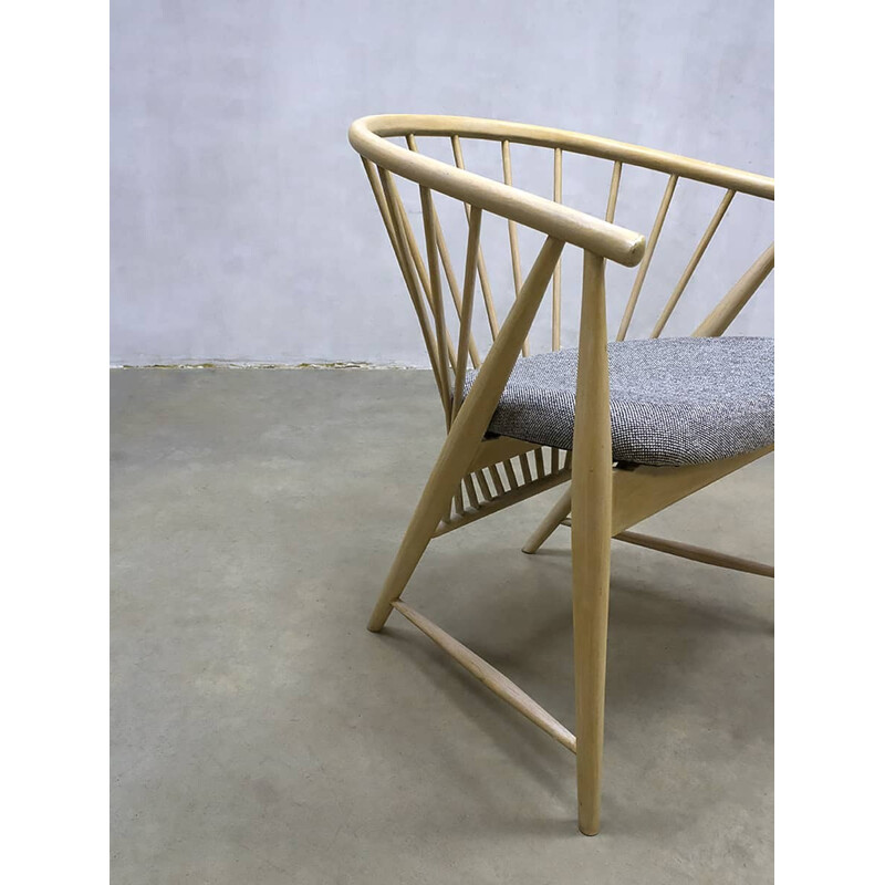 Vintage sun feather spindle chair by Sonna Rosen for Nässjö Stolfabrik - 1950s