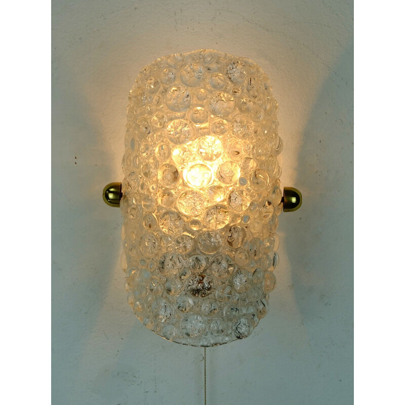 Vintage Glass Wall Lamp - 1960s