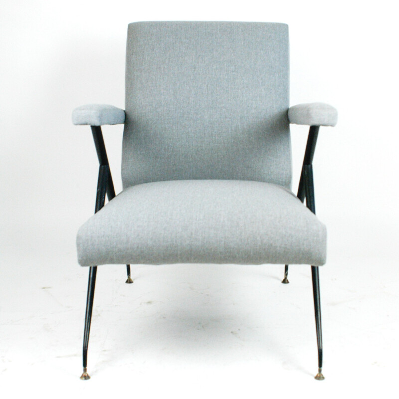 Fauteuil vintage italien gris ajustable - 1950