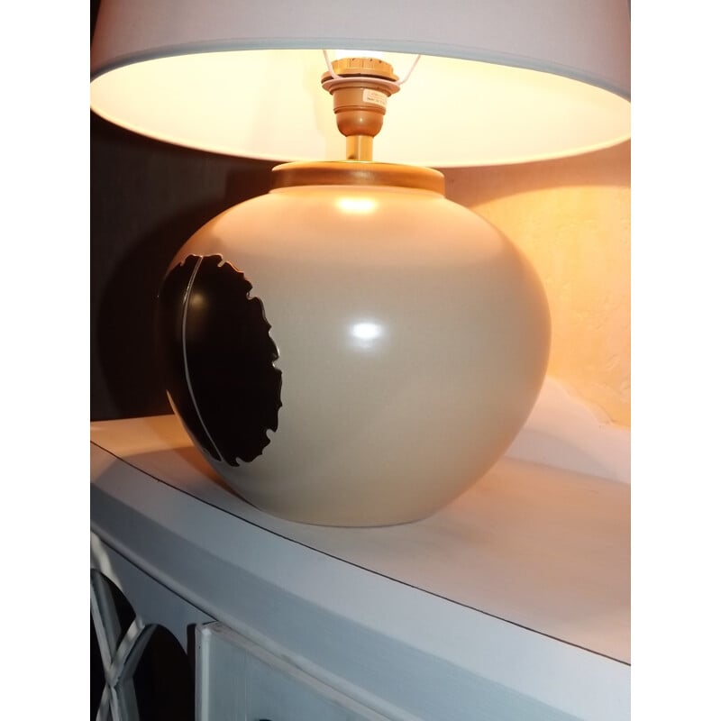 Lampe de salon en céramique craquelée vintage de la maison Louis Drimmer - 1970