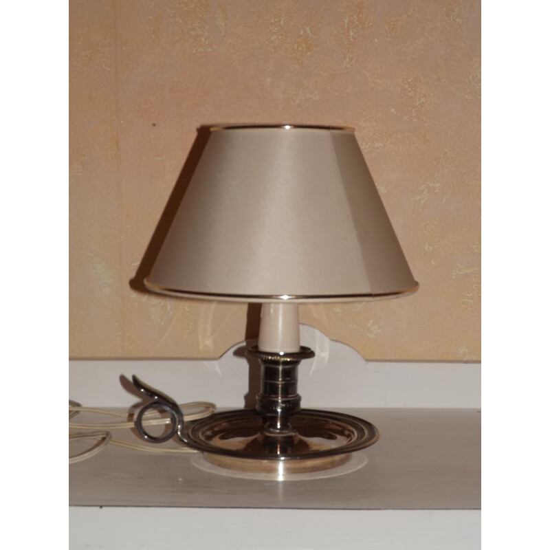 Vintage lamp candle holder silver metal hot water bottle with the murmures of yesteryear - 1950s