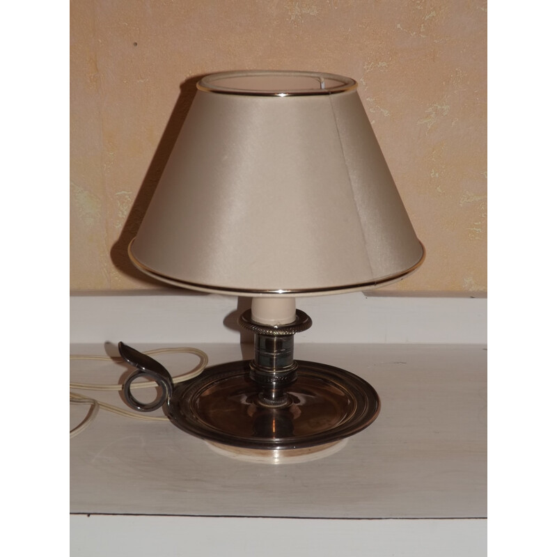 Lampe bougeoire bouillotte métal argenté aux murmures d'antan - 1950