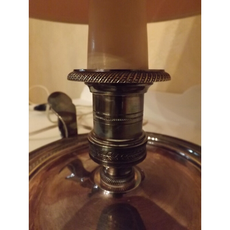 Lampe bougeoire bouillotte métal argenté aux murmures d'antan - 1950