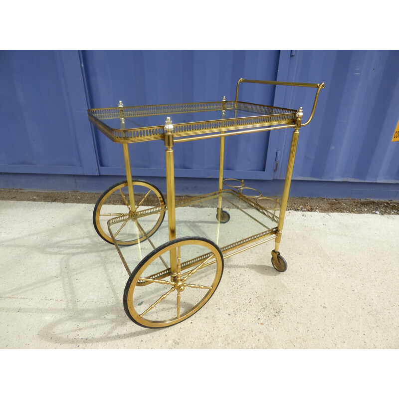 Vintage golden rolling table - 1950s