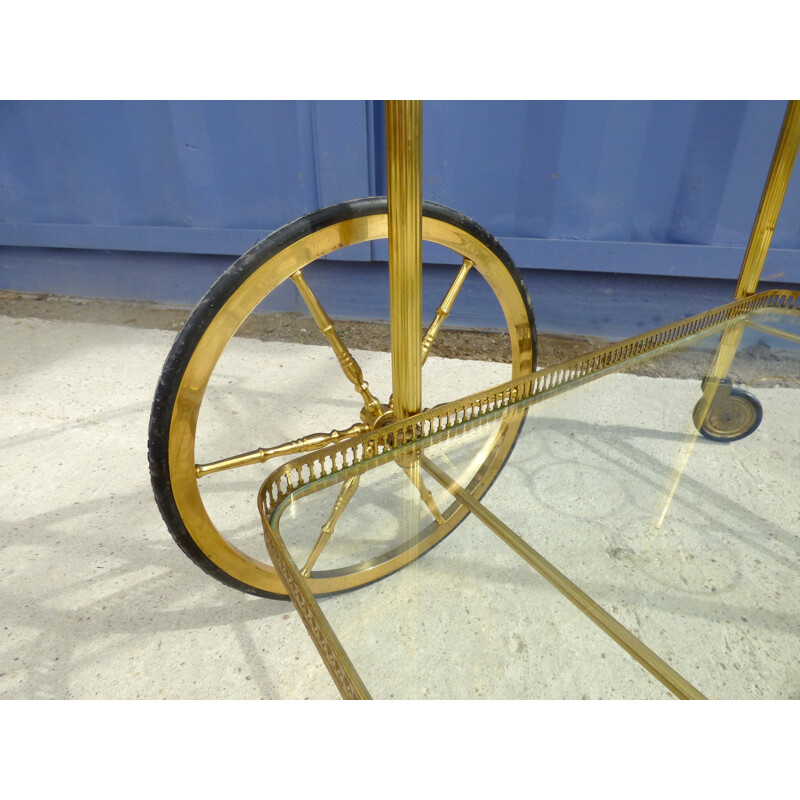 Vintage golden rolling table - 1950s