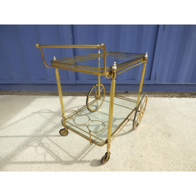 Vintage golden rolling table - 1950s