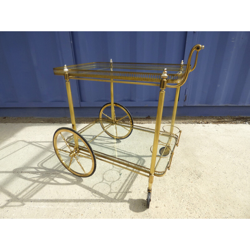 Vintage golden rolling table - 1950s