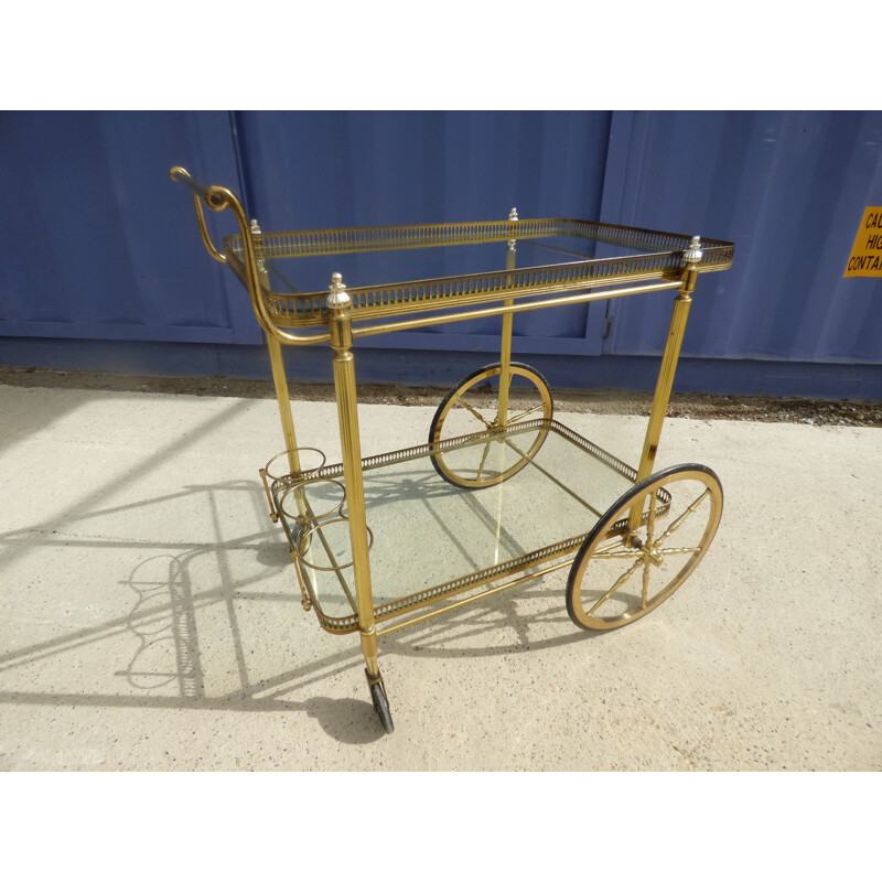 Vintage golden rolling table - 1950s