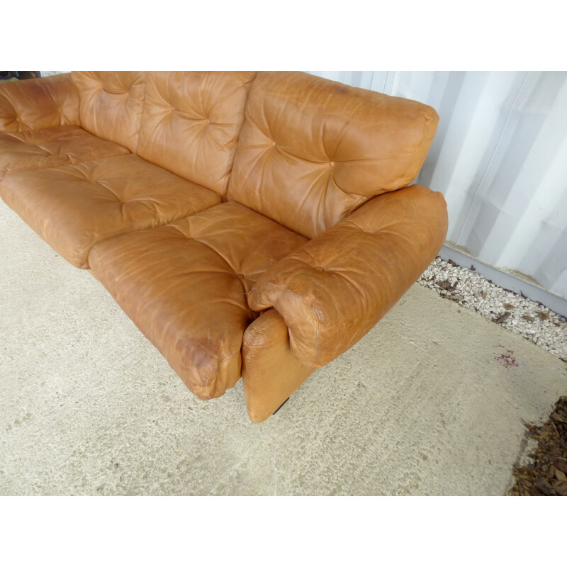 Vintage sofa leather coronado by Sofia Tobia & Afra Scarpa - 1970s