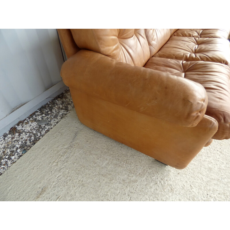 Vintage sofa leather coronado by Sofia Tobia & Afra Scarpa - 1970s