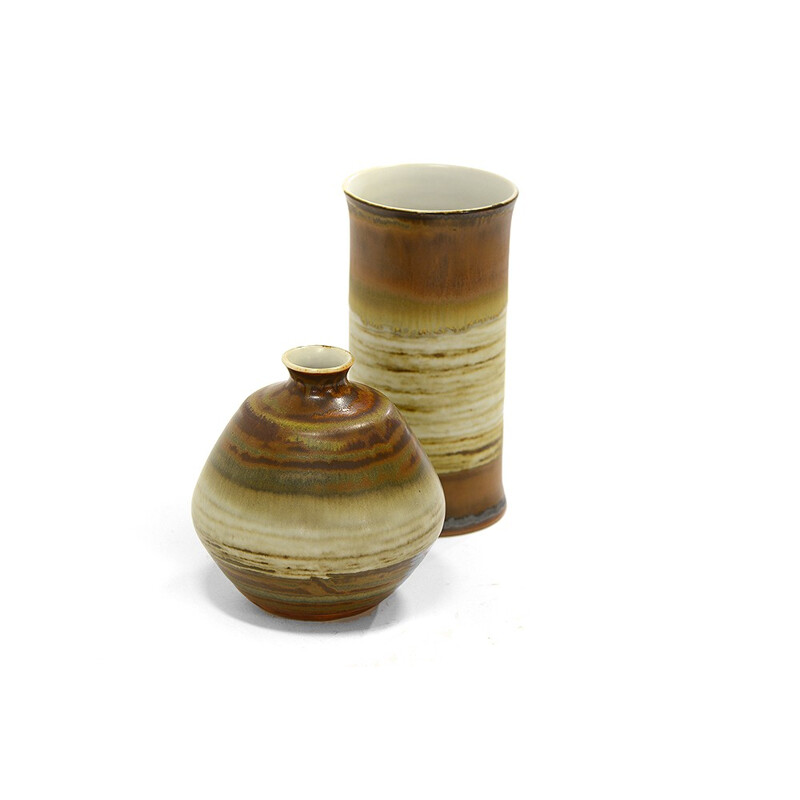 Vintage Pair of stoneware vases by John Andersson for Höganäs keramik - 1960s