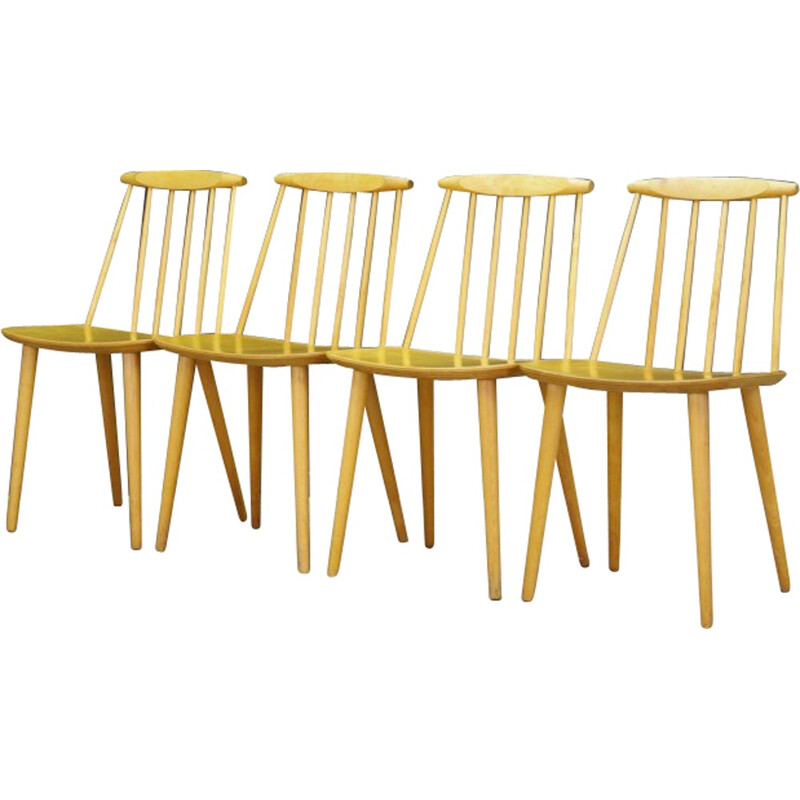 Vintage set of 4 chairs by Folke Pålsson for Møbelfabrik - 1960s