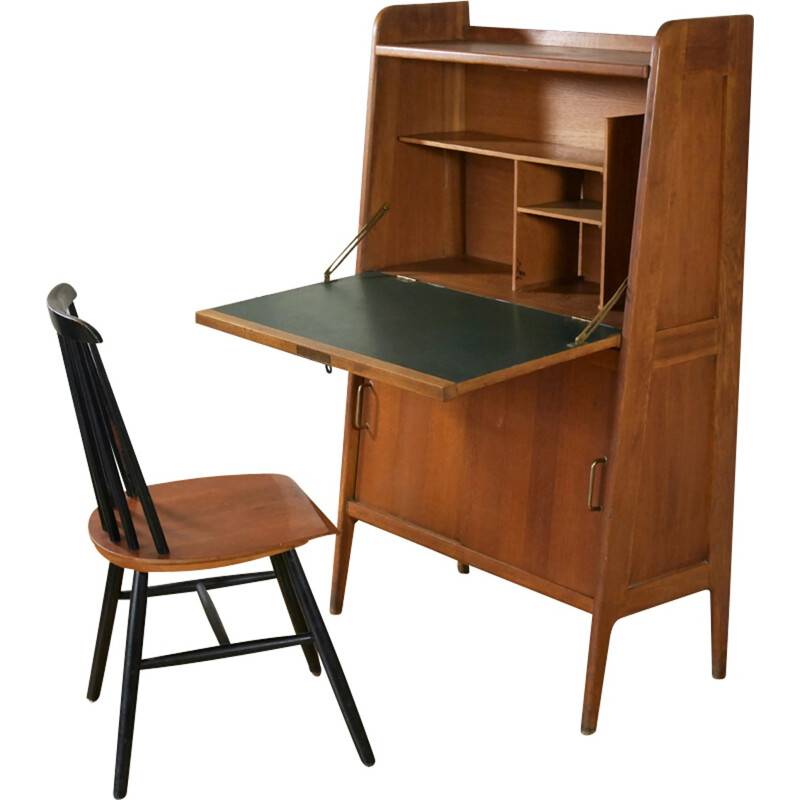 Vintage oak secretary - 1950s