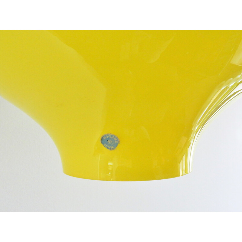 Vintage Yellow glass pendant lamp by Hans Agne Jakobsson for Markaryd, Sweden - 1960s