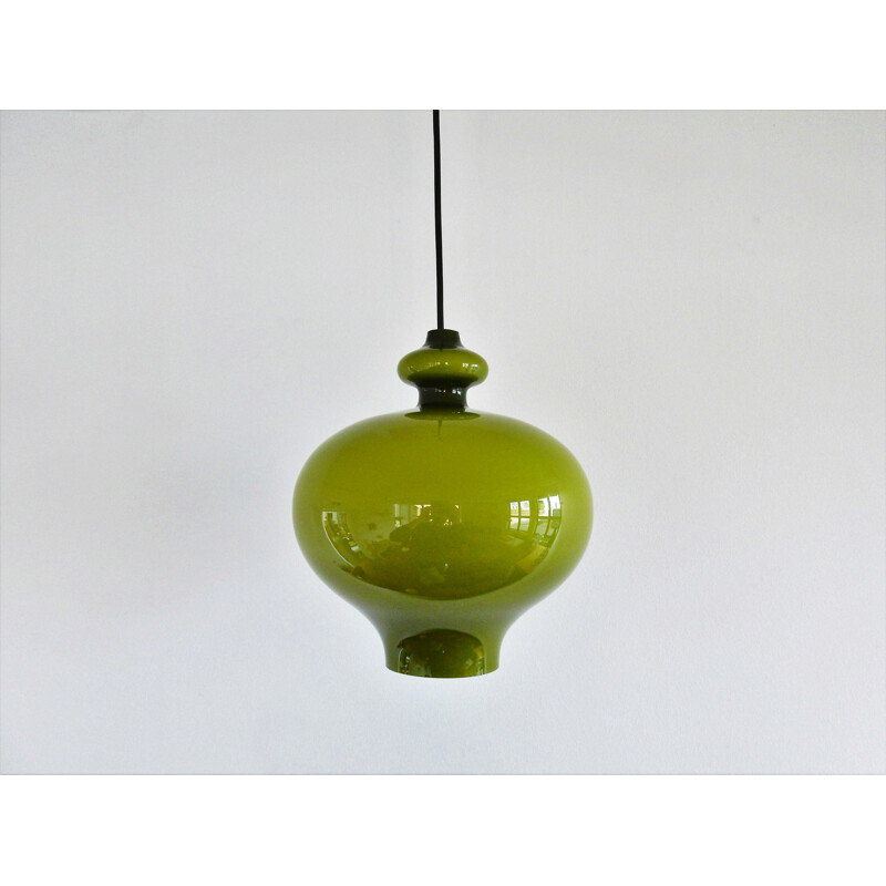 Vintage Green glass pendant lamp by Hans Agne Jakobsson for Markaryd, Sweden - 1960s