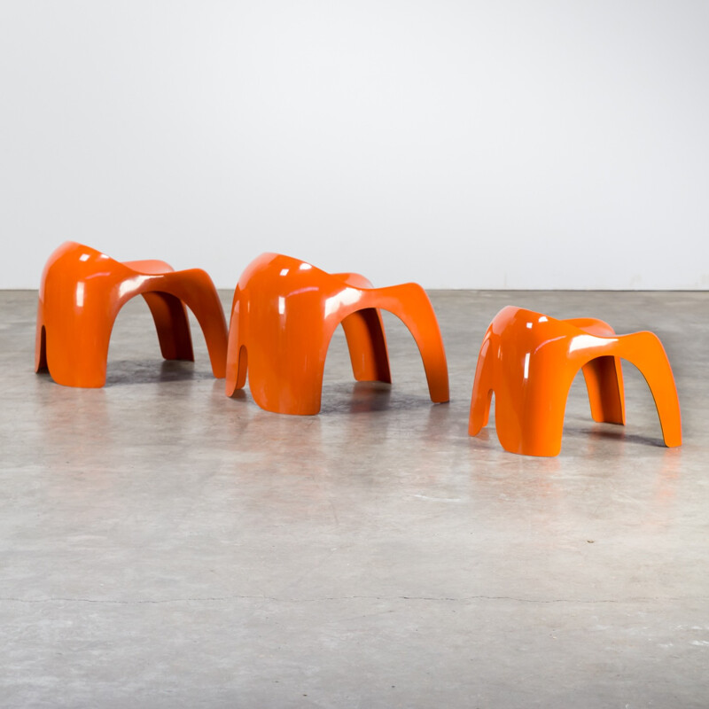 Vintage set of 3 "Efebo" stools by Stacy Dukes for Artemide - 1960s