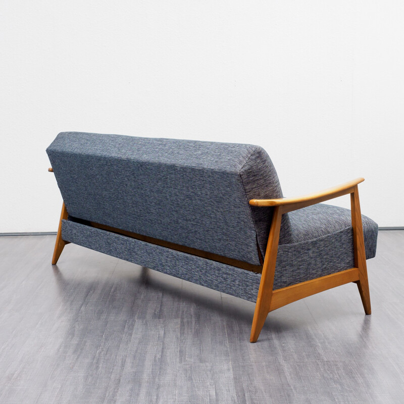 Vintage fold-out sofa in beech - 1960s