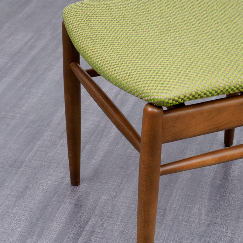 Set of four green vintage dining chairs - 1960s